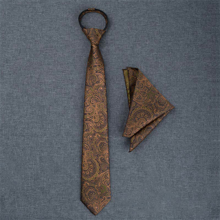 5Pcs Men's Dark Brown & Black Paisley Bow Ties Gift Box - image 10