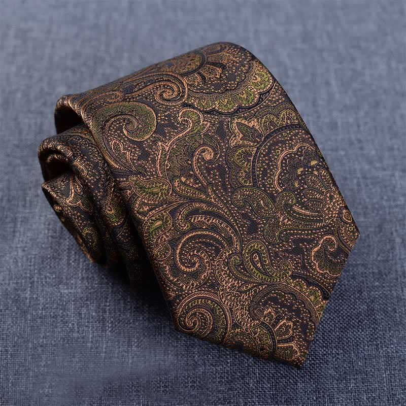 5Pcs Men's Dark Brown & Black Paisley Bow Ties Gift Box - image 4