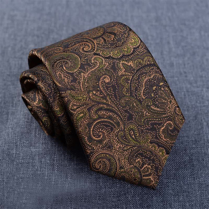 5Pcs Men's Dark Brown & Black Paisley Bow Ties Gift Box - image 4