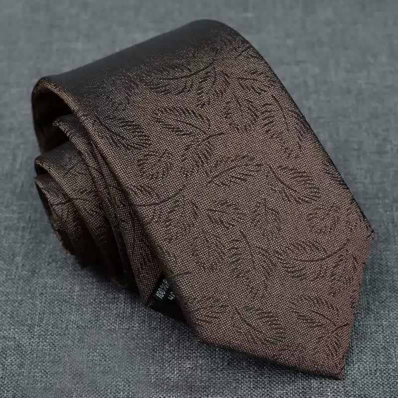 5Pcs Men's Casual Dark Brown Leaves Print Bow Ties Gift Box - image 2