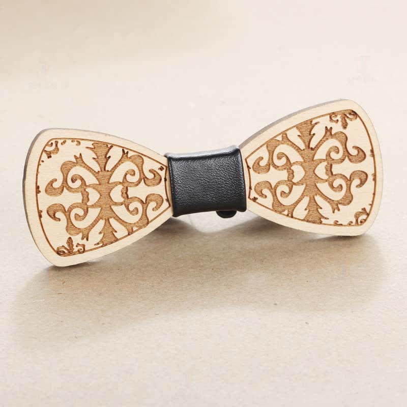 Men's Wedding Party Accessories Carved Wooden Bow Tie - image 2