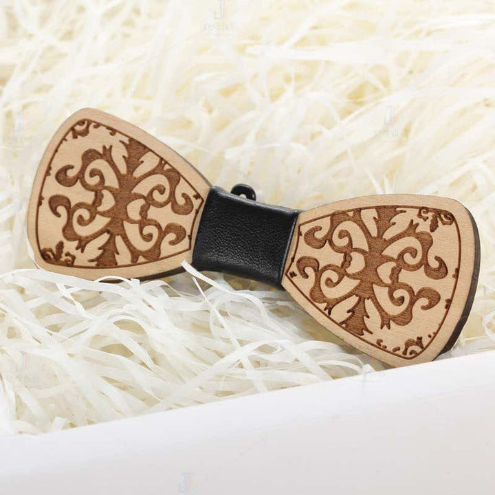 Men's Wedding Party Accessories Carved Wooden Bow Tie - image 4