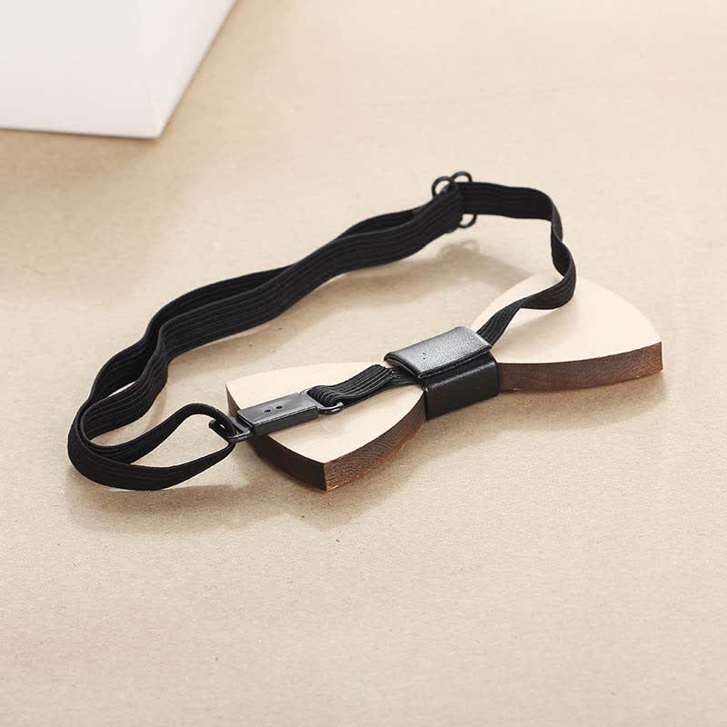 Men's Wedding Party Accessories Carved Wooden Bow Tie - image 3