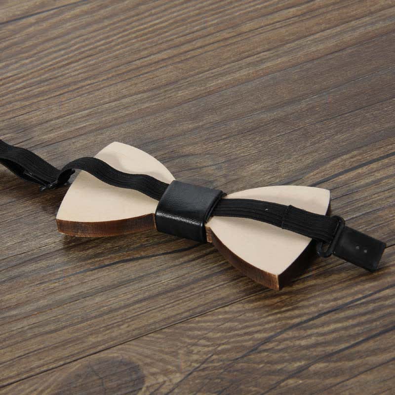 Men's Wedding Party Accessories Carved Wooden Bow Tie - image 5