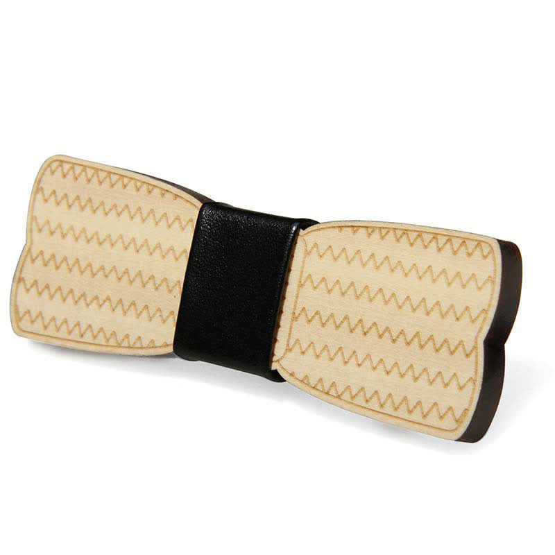 Men's Wedding Party Accessories Carved Wooden Bow Tie - Style #3 - image 7