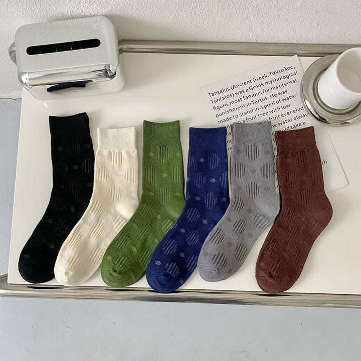 Solid Color Dotted Classic Cotton Crew Socks - image 1