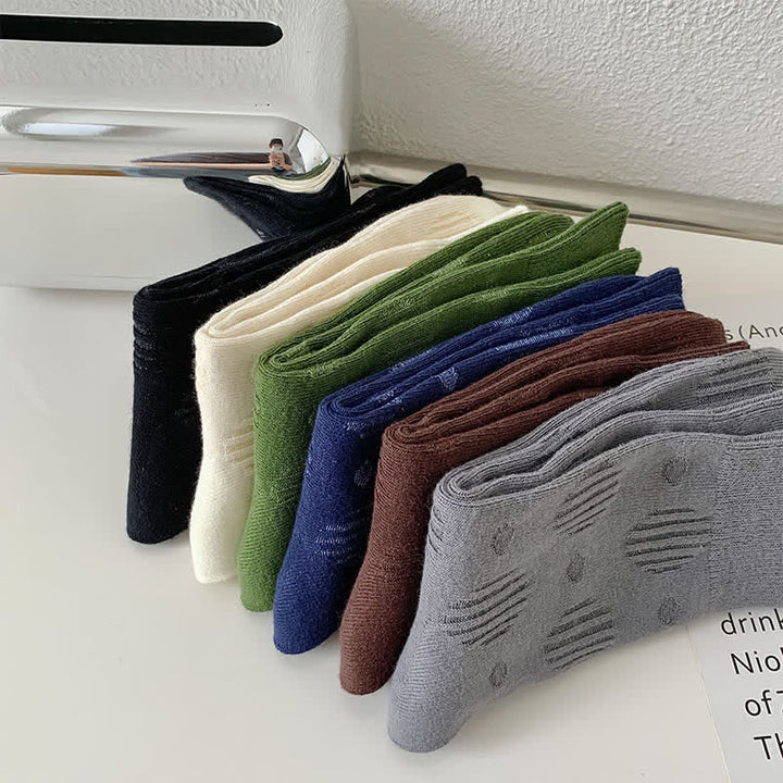 Solid Color Dotted Classic Cotton Crew Socks - image 5