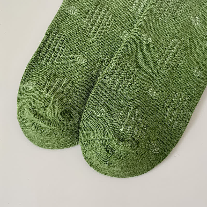 Solid Color Dotted Classic Cotton Crew Socks - image 10