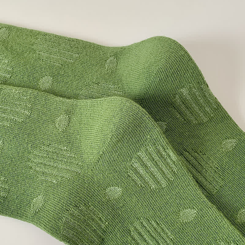 Solid Color Dotted Classic Cotton Crew Socks - image 11