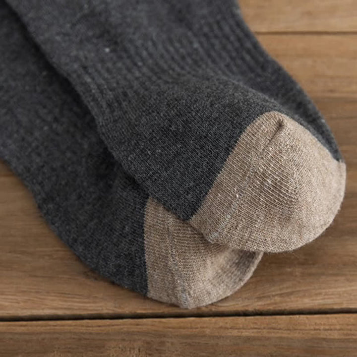Colorblocking Contrast Sports Cotton Mid-calf Socks - image 6