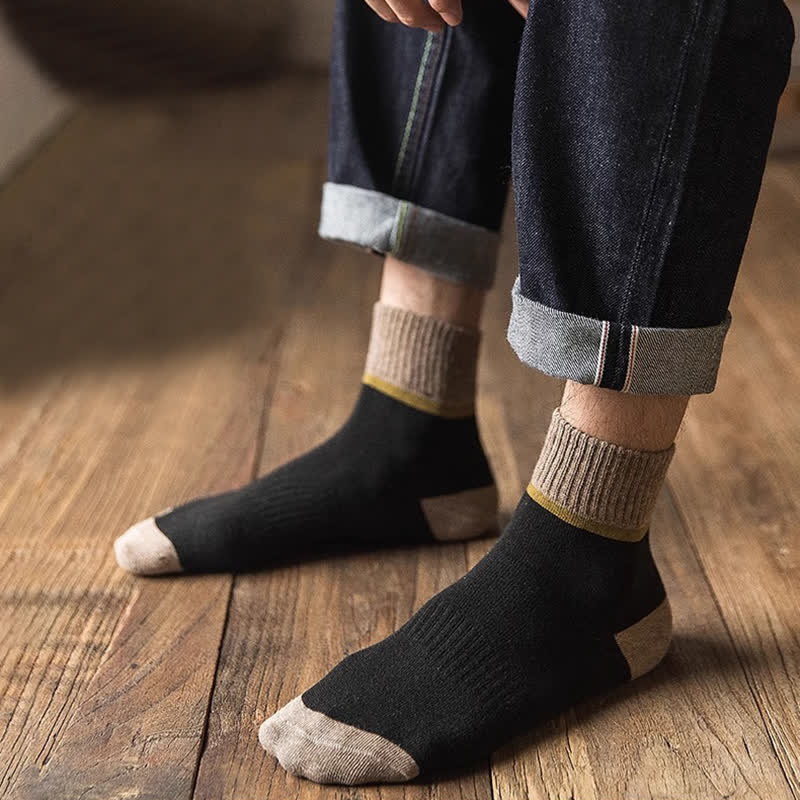 Colorblocking Contrast Sports Cotton Mid-calf Socks - image 10