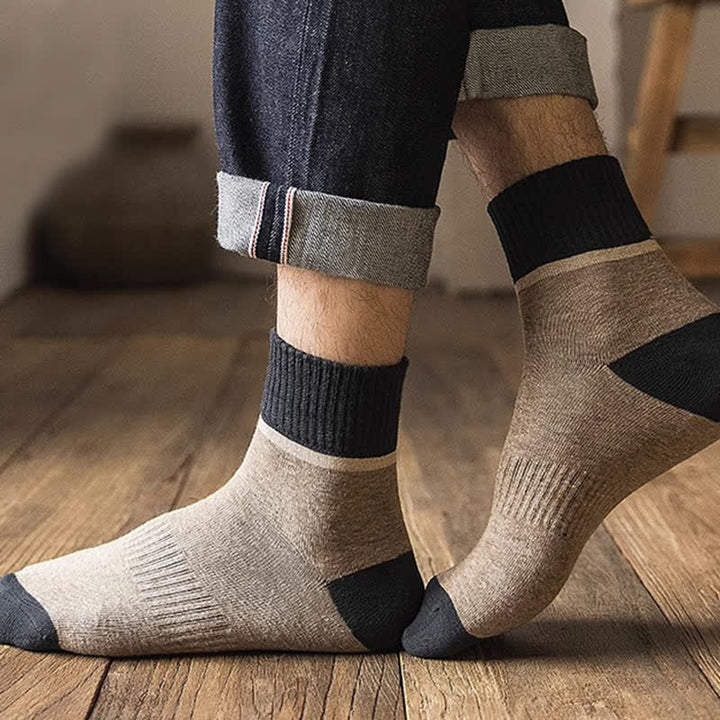 Colorblocking Contrast Sports Cotton Mid-calf Socks - image 12