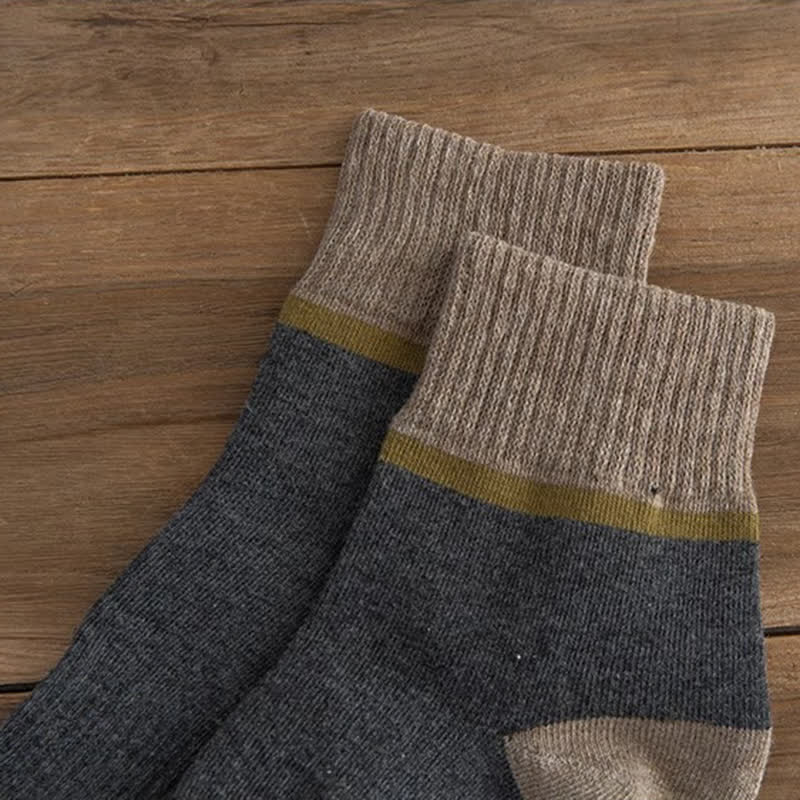 Colorblocking Contrast Sports Cotton Mid-calf Socks - image 7