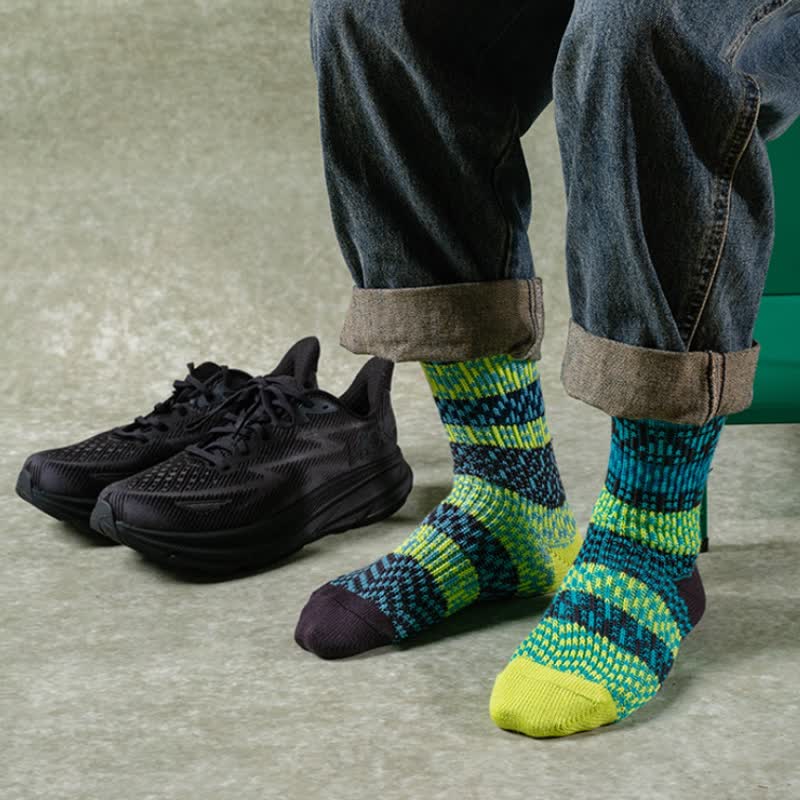 Colorful Ethnic Patterns Striped Cotton Crew Socks - image 14