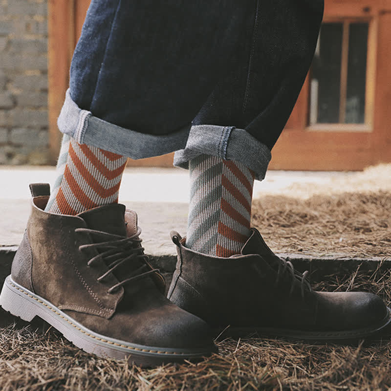 Classic Colorblock Arrow Striped Cotton Crew Socks - image 5