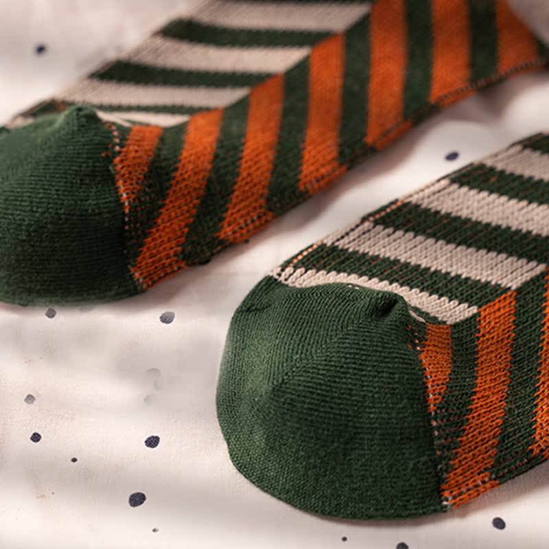 Classic Colorblock Arrow Striped Cotton Crew Socks - image 10