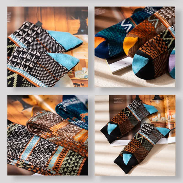 Chic Double Colors Aesthetic Cozy Cotton Crew Socks - image 7