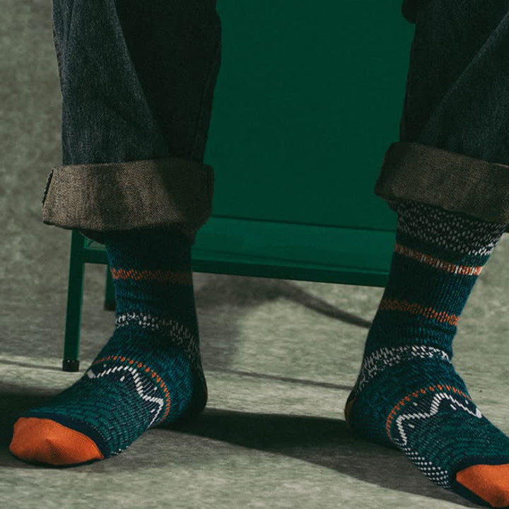Chic Double Colors Aesthetic Cozy Cotton Crew Socks - image 9