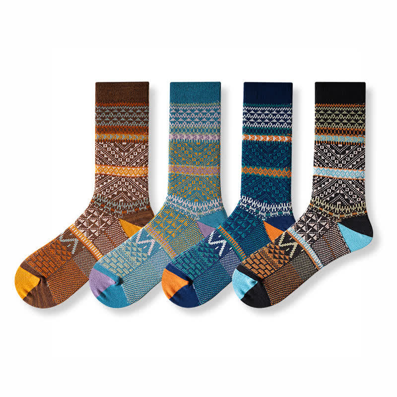 Chic Double Colors Aesthetic Cozy Cotton Crew Socks - image 1