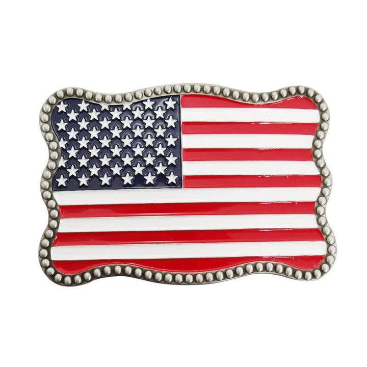 Men's DIY Creative American Flag Card Wallet Buckle Leather Belt - Antique Silver - Without Belt - Without Belt - image 18