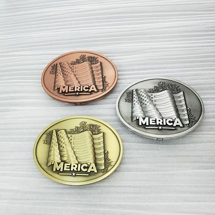 Men's DIY Merica Pride Flag Creative Beer Holder Buckle Leather Belt - image 2