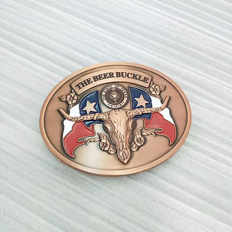 Men's DIY Wild West Bull Creative Beer Holder Buckle Leather Belt - Antique Copper - Without Belt - Without Belt - image 19