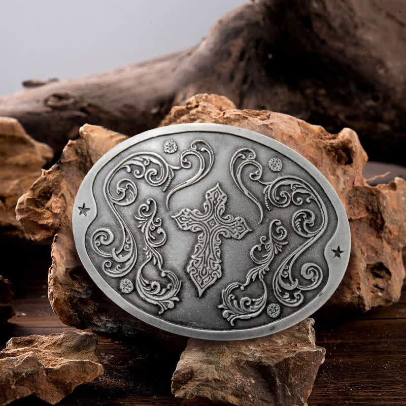 Men's DIY Cross Carving Creative Beer Holder Buckle Leather Belt - Antique Silver - Without Belt - Without Belt - image 0