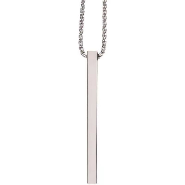 Portable Steel Needle Fashion Rectangle Pendant Necklace - image 4