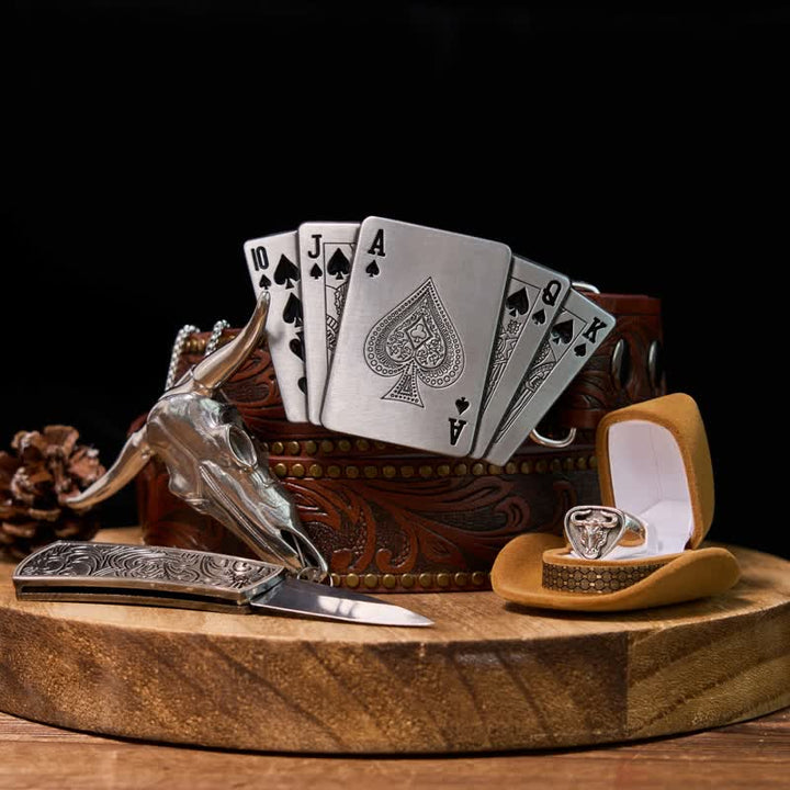 Poker DIY Hidden Lighter Belt Buckle Longhorn Pendant Bull Ring Bundle Set - Bundle Set - image 0