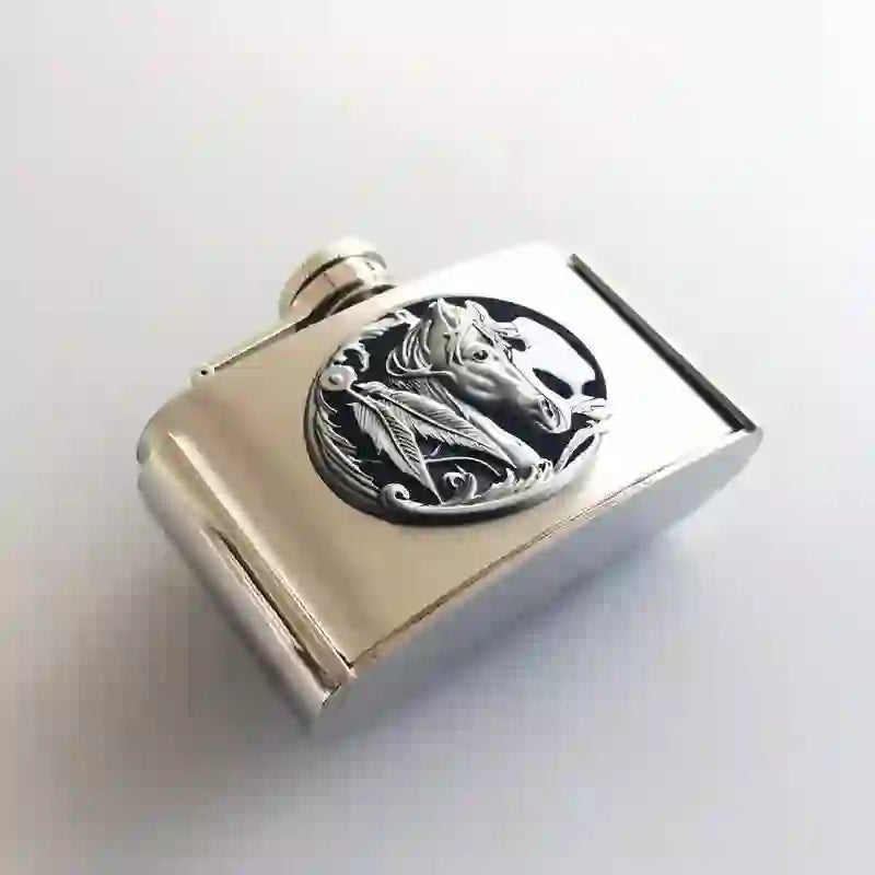 Horse DIY Hidden Knife Belt Buckle 3oz. Flask Buckle Goat Ring Bundle Set - image 4