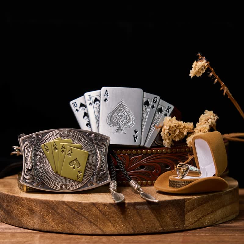 Lucky Poker DIY Hidden Knife Belt Buckle Lighter Buckle Bull Ring Bundle Set - Bundle Set - image 0