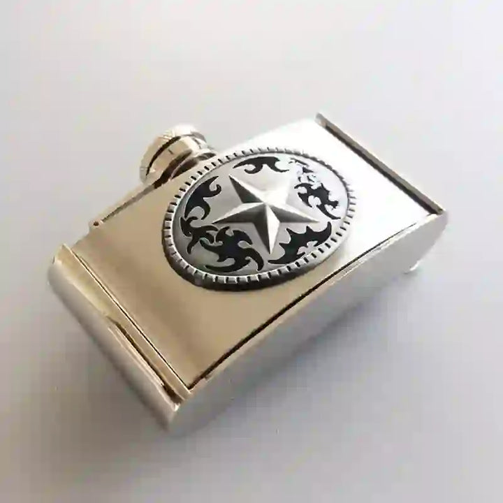 Dual Guns DIY Hidden Knife Belt Buckle Star Flask Buckle Rose Lighter Bundle Set  - image 4