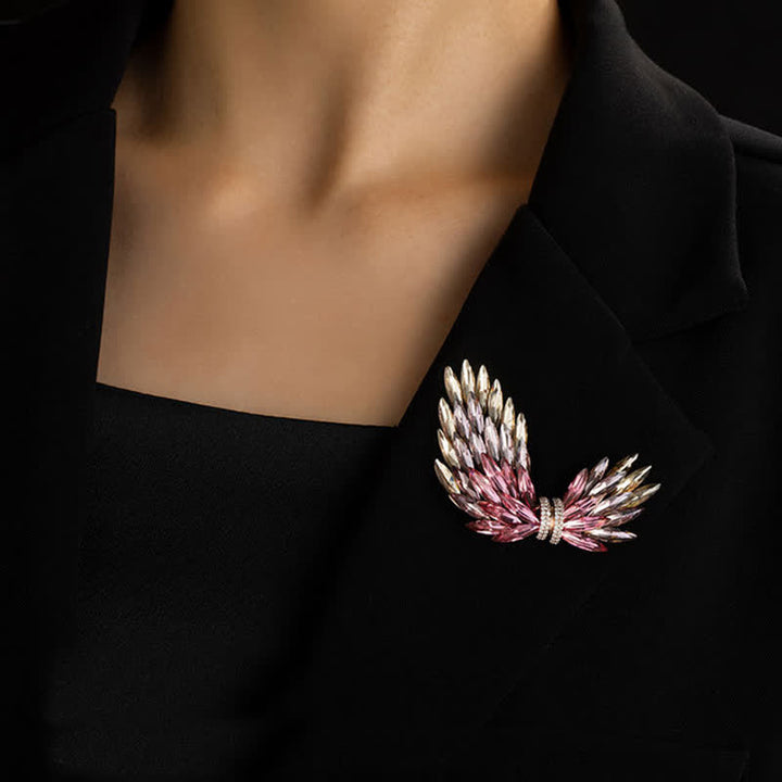 Women's Luxury Elegant Shiny Zircon Wings Brooch - image 4