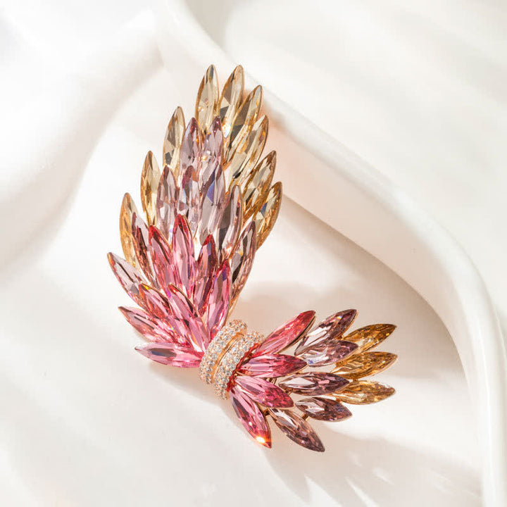 Women's Luxury Elegant Shiny Zircon Wings Brooch - Pink - image 3