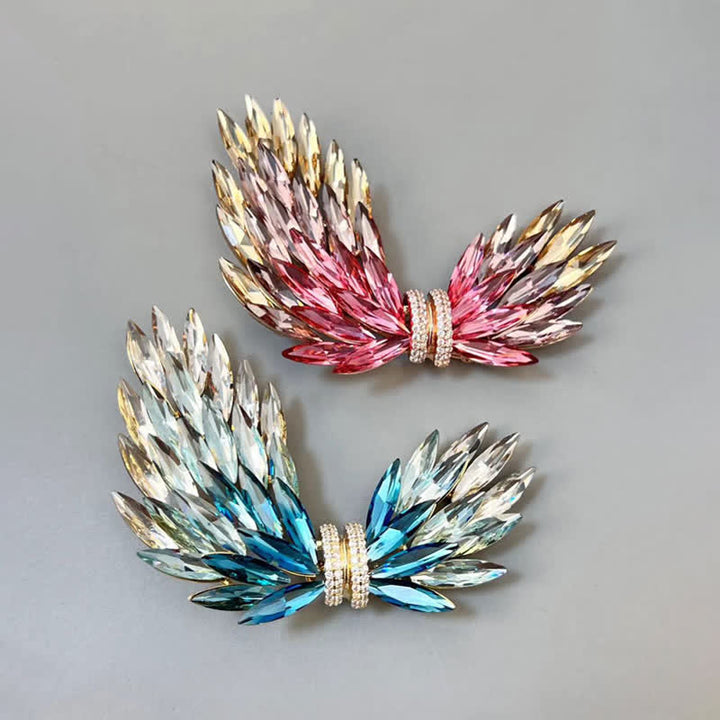 Women's Luxury Elegant Shiny Zircon Wings Brooch - image 2
