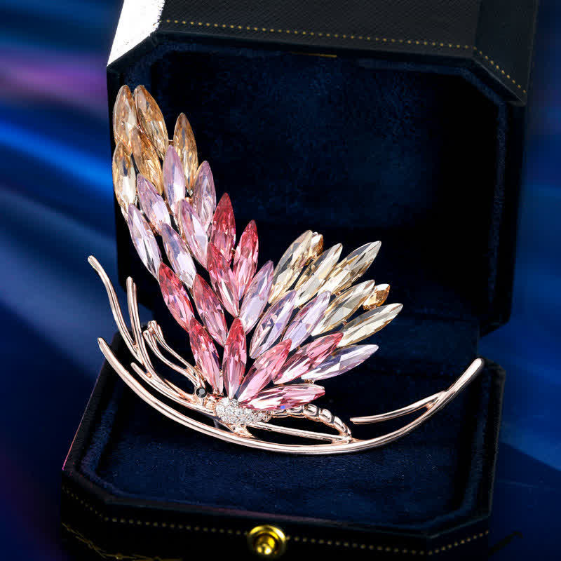 Women's Dazzling Gradient Pink Butterfly Brooch - image 4