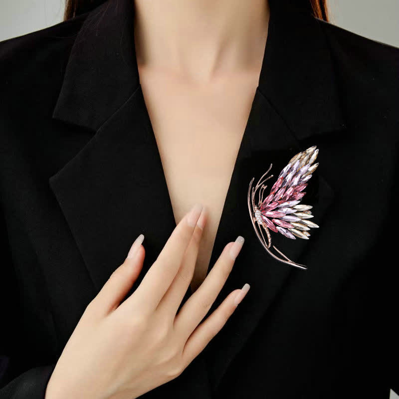 Women's Dazzling Gradient Pink Butterfly Brooch - image 1