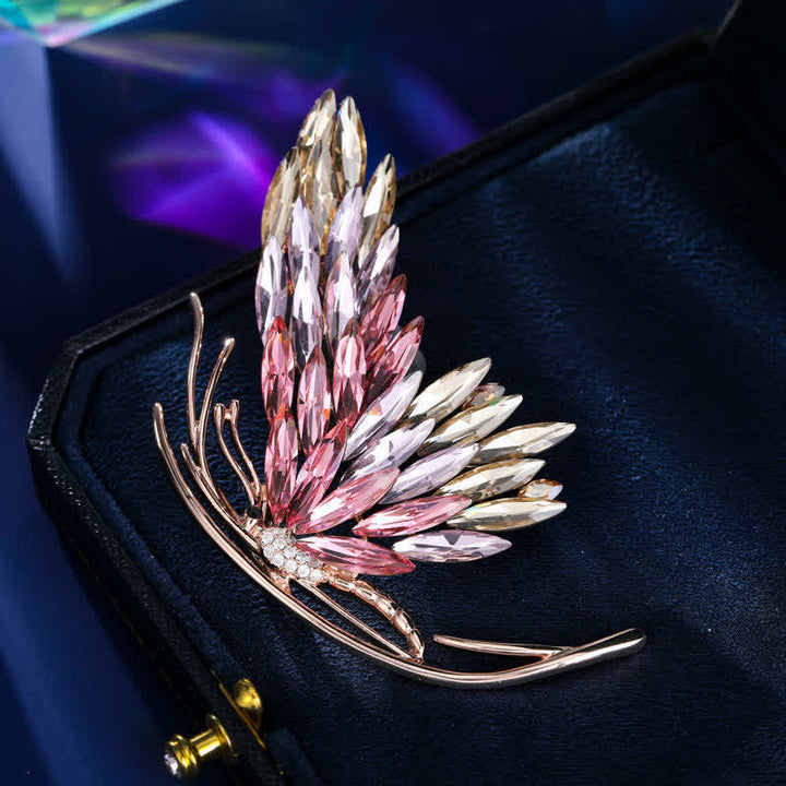 Women's Dazzling Gradient Pink Butterfly Brooch - Pink - image 0