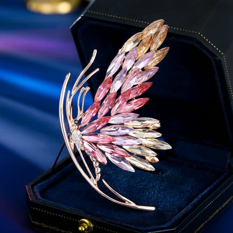 Women's Dazzling Gradient Pink Butterfly Brooch - image 2