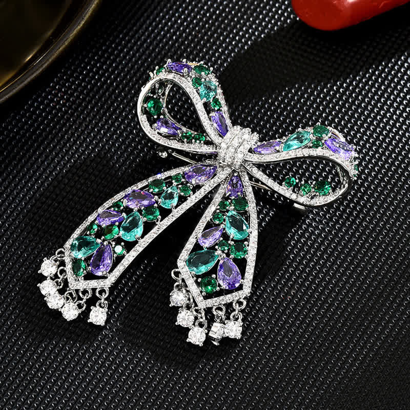 Women's Light Luxury Tassel Bow Knot Brooch - image 3