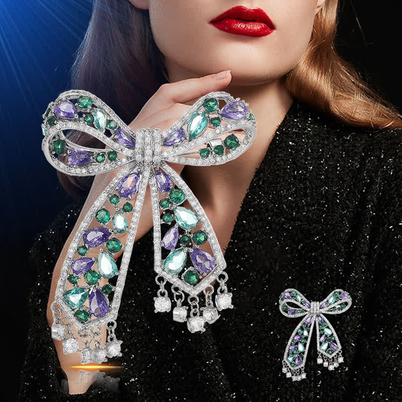 Women's Light Luxury Tassel Bow Knot Brooch - image 1