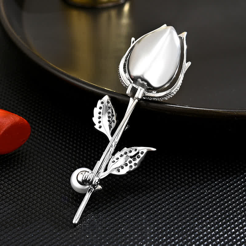 Women's Classy Blue Tulip Created Crystal Brooch - image 3