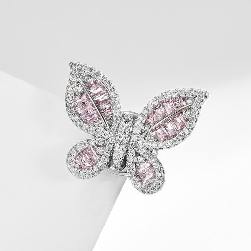 Women's Sweet Ice Pink Butterfly Style Magnetic Brooch - image 4