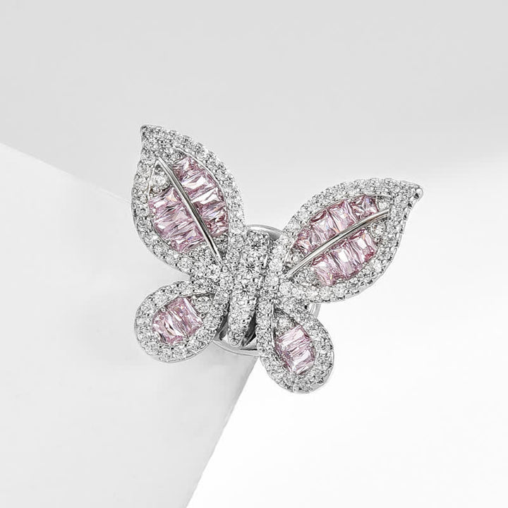 Women's Sweet Ice Pink Butterfly Style Magnetic Brooch - image 4