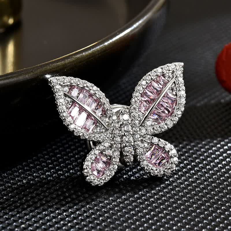 Women's Sweet Ice Pink Butterfly Style Magnetic Brooch - Pink - image 0
