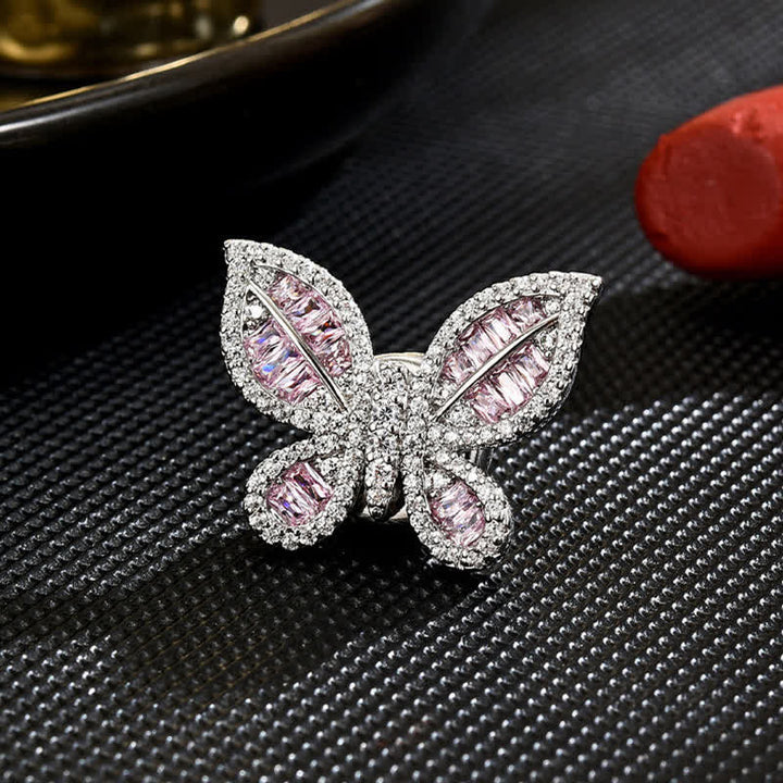 Women's Sweet Ice Pink Butterfly Style Magnetic Brooch - image 2