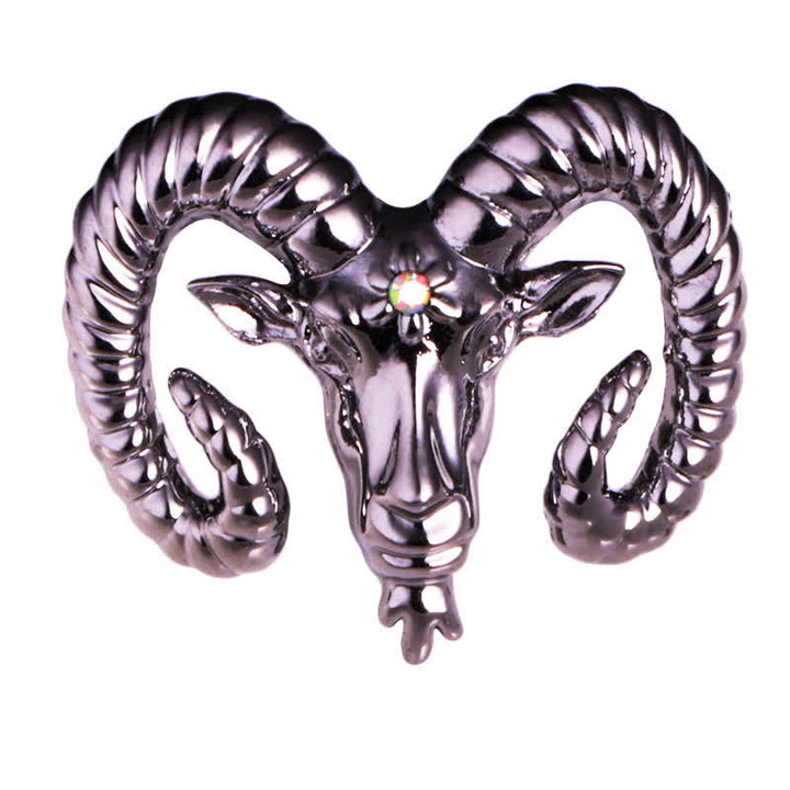 Men's Rams Head Animal Accessories Brooch - Gray - image 7