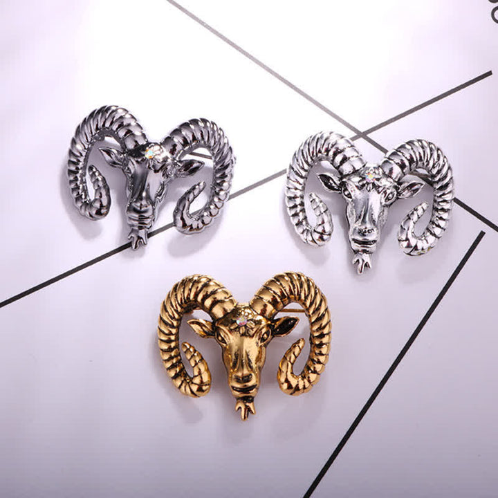 Men's Rams Head Animal Accessories Brooch - image 4