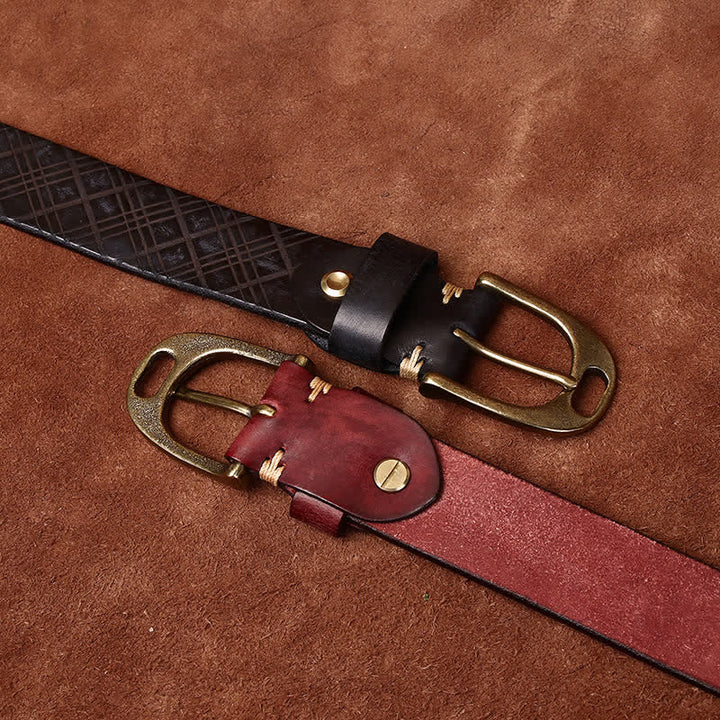 Personalized Diamond Embossed Thicken Leather Belt - image 2