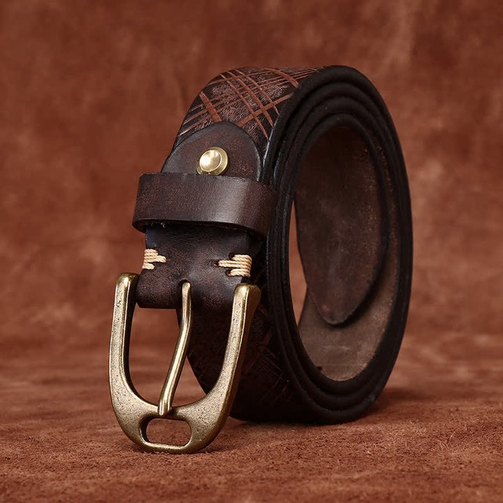 Personalized Diamond Embossed Thicken Leather Belt - image 10